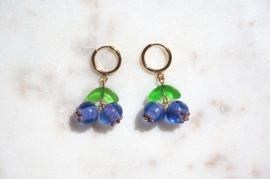 Blueberry Huggie Earrings