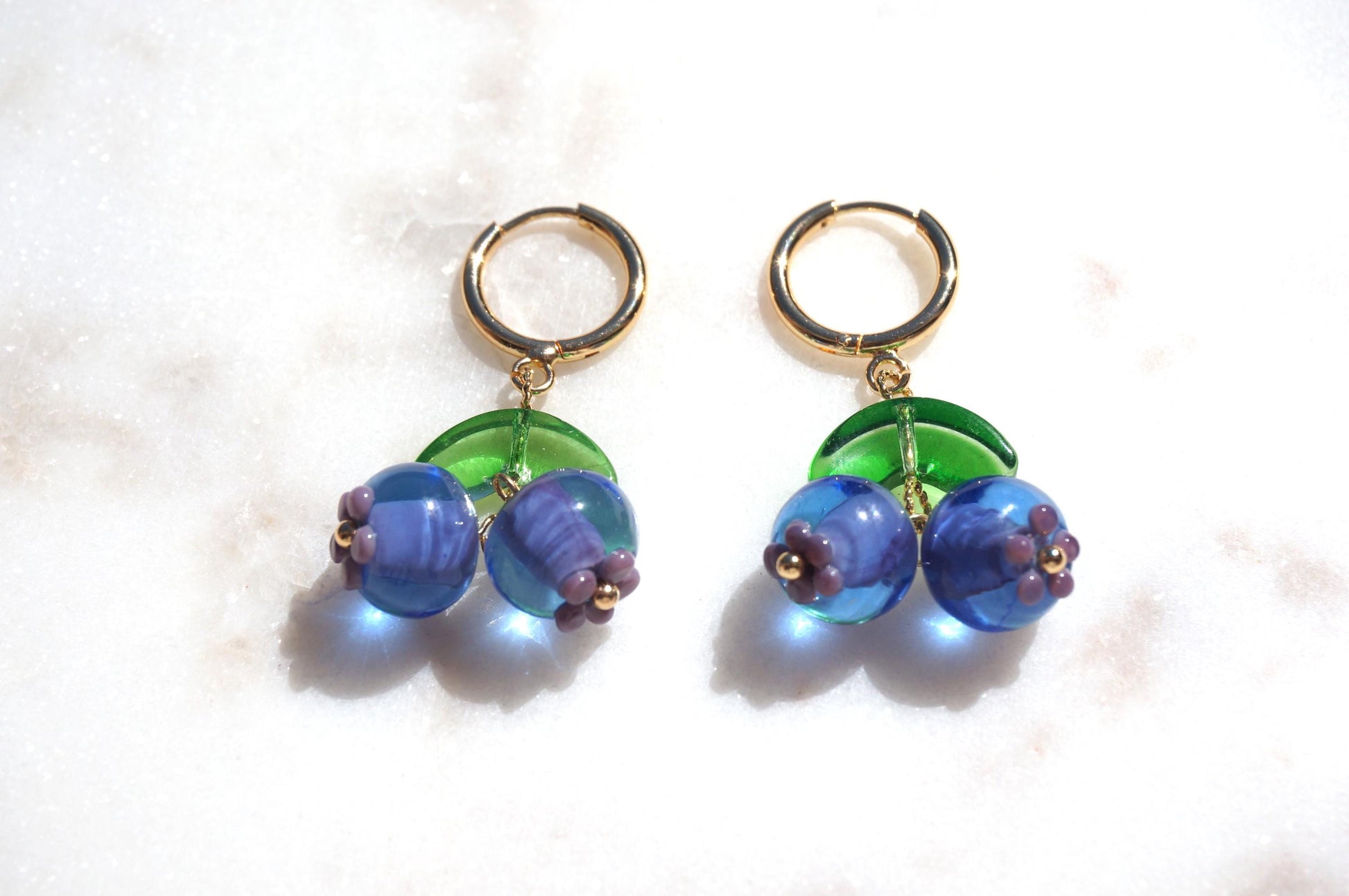 Blueberry Huggie Earrings