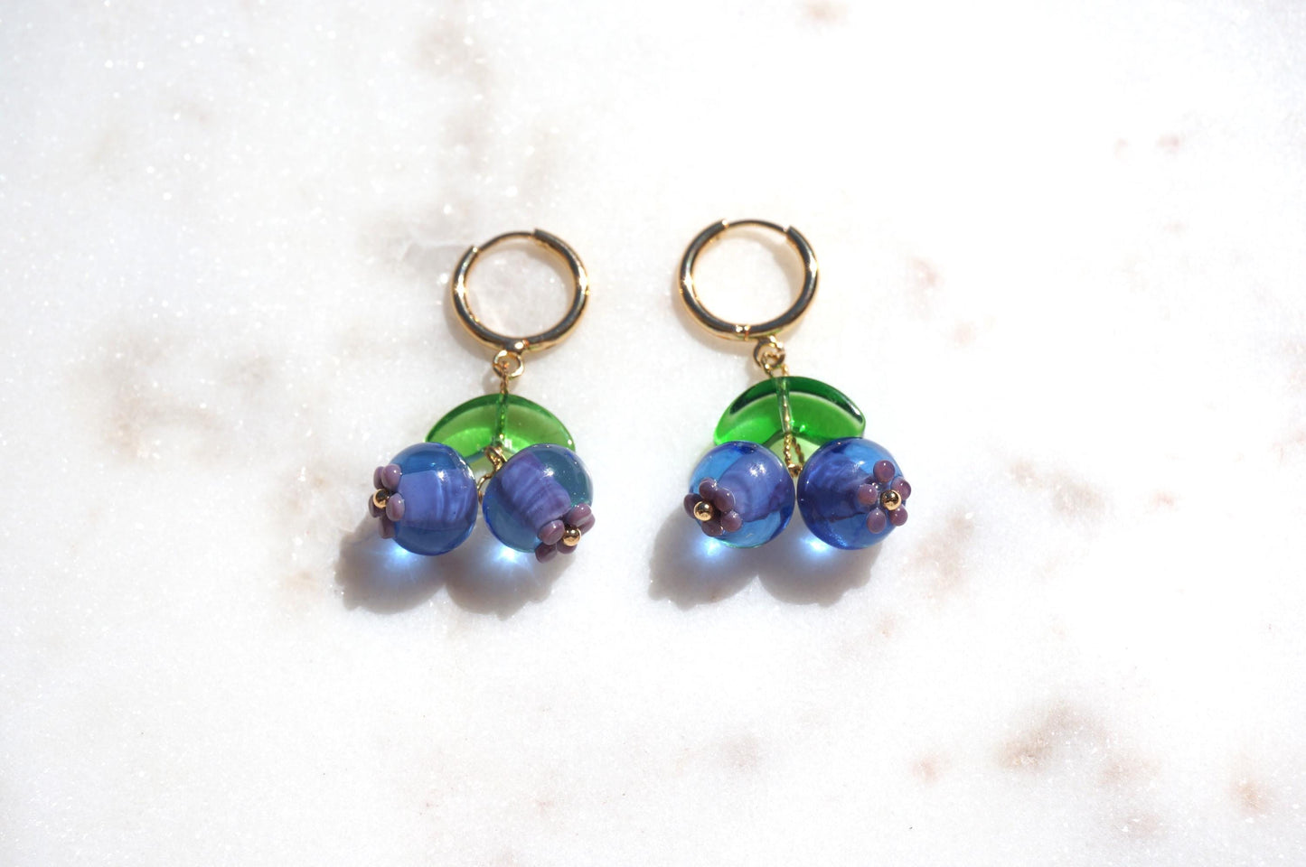 Blueberry Huggie Earrings