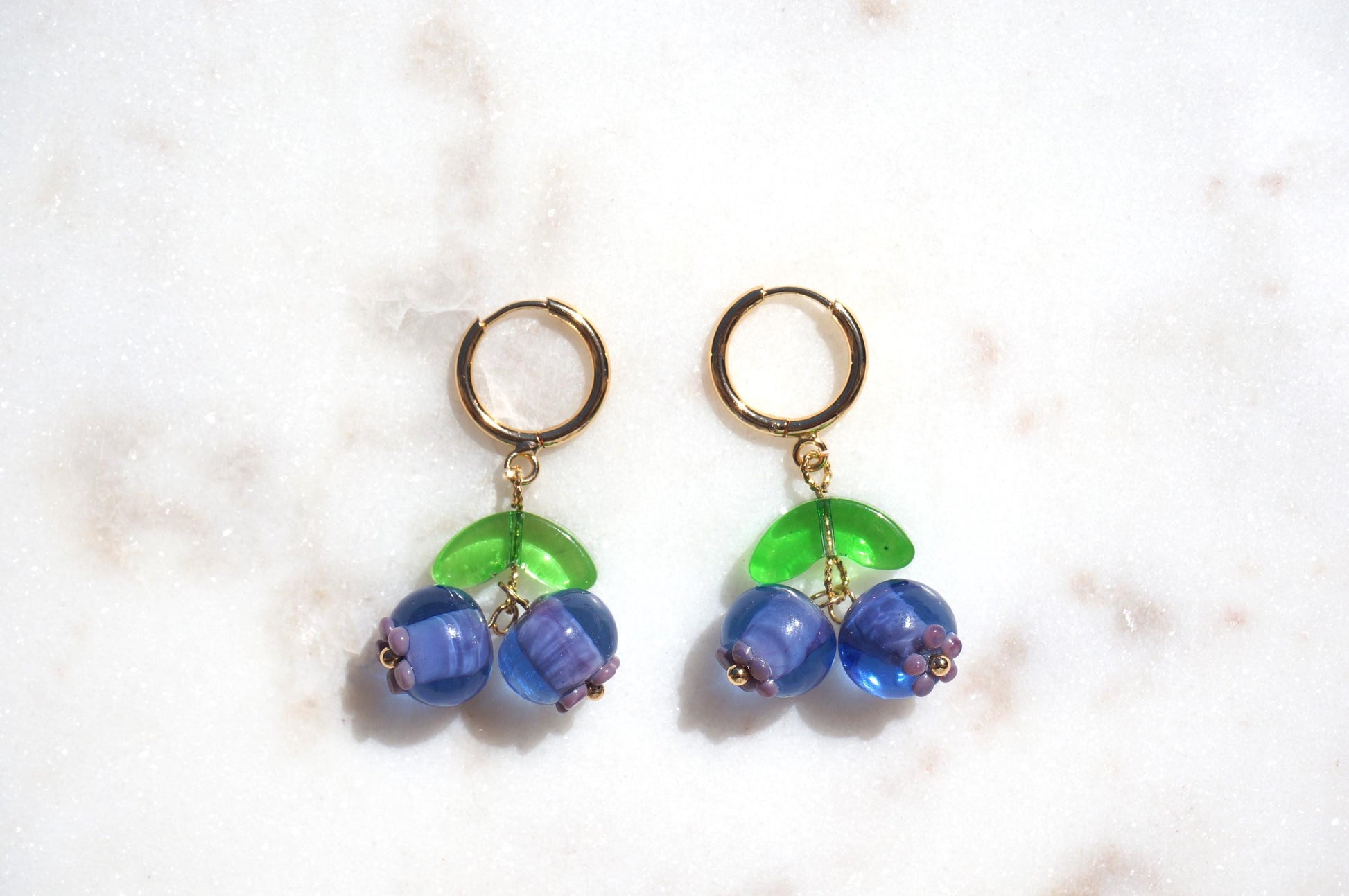 Blueberry Huggie Earrings