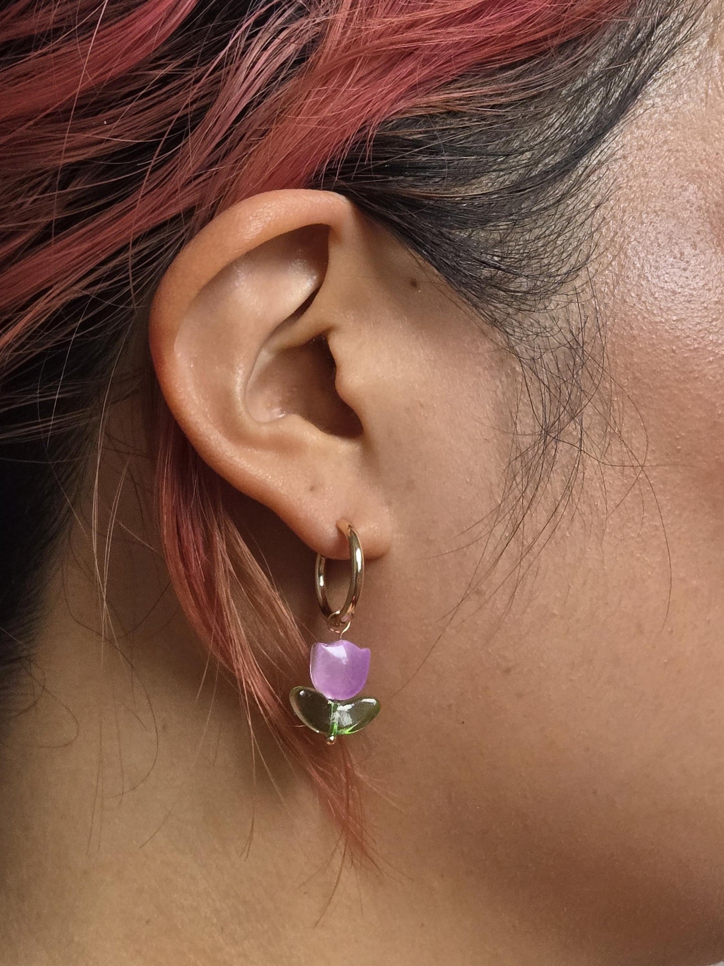Three hoops interchangerable flower/pearl