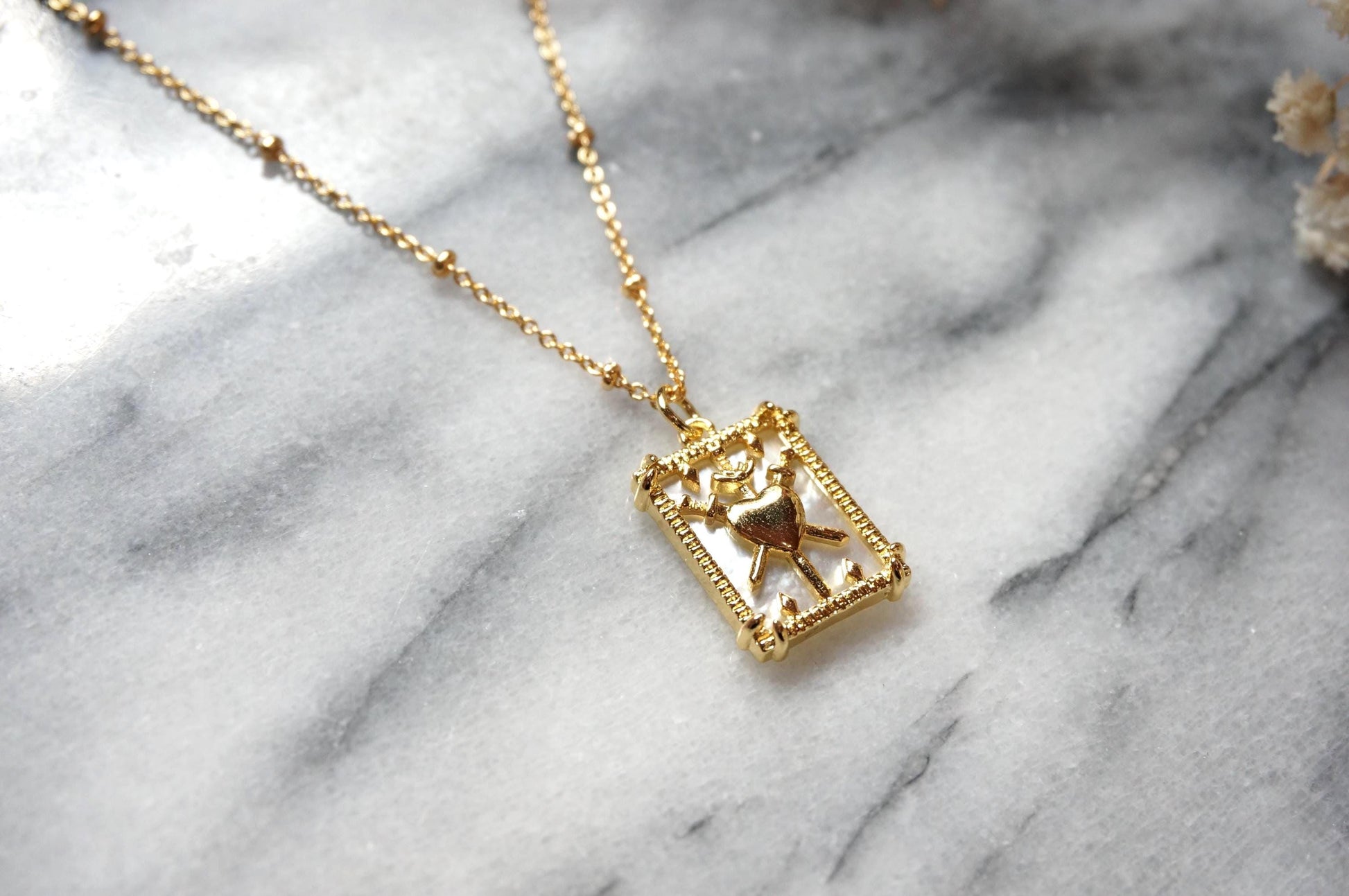 Three of swords pendant tarot necklace