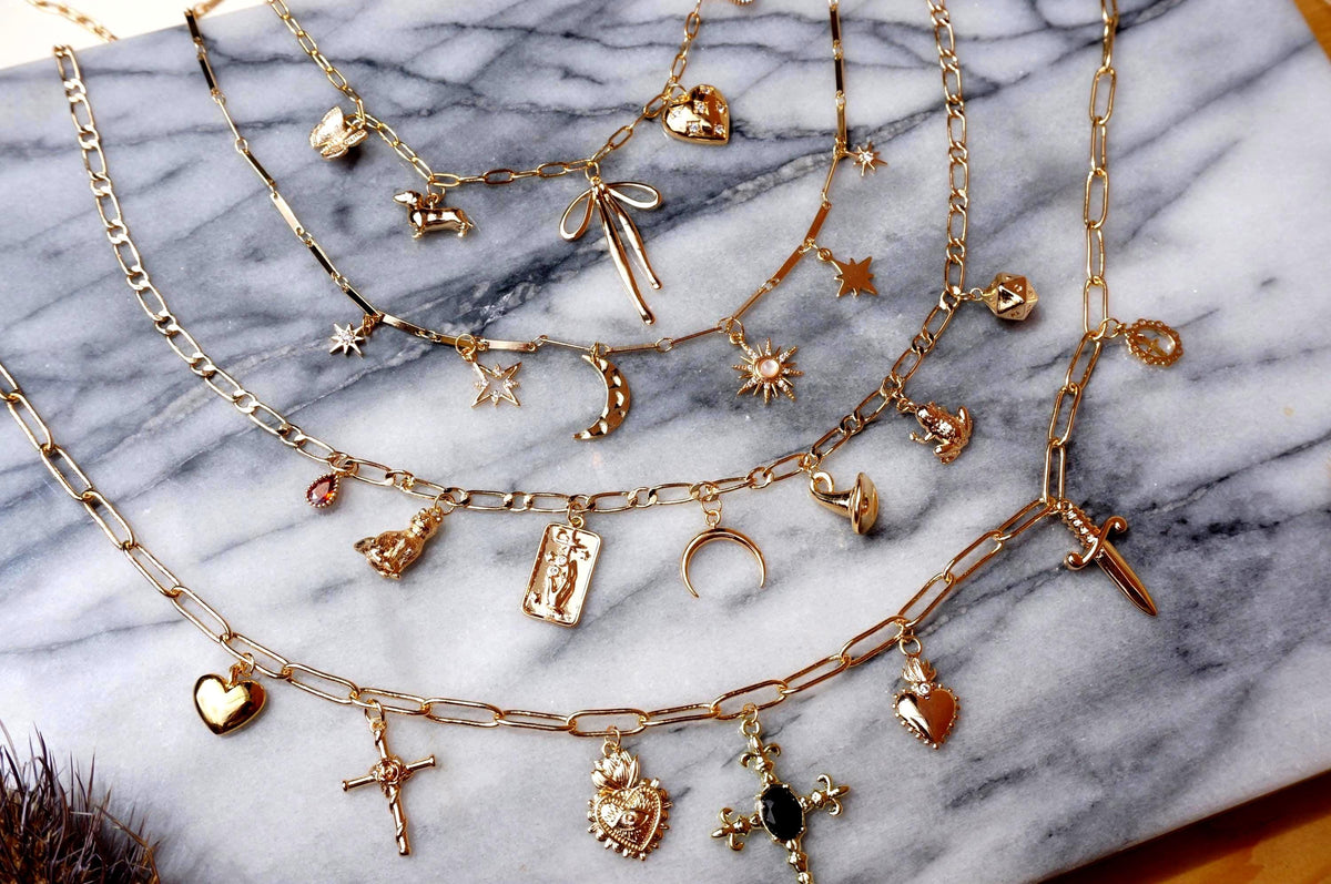 Build Your Own DIY gold Charm Necklace