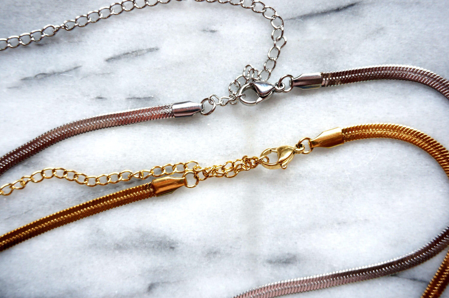 Minimal Gold / Silver Flat Snake Body Chain