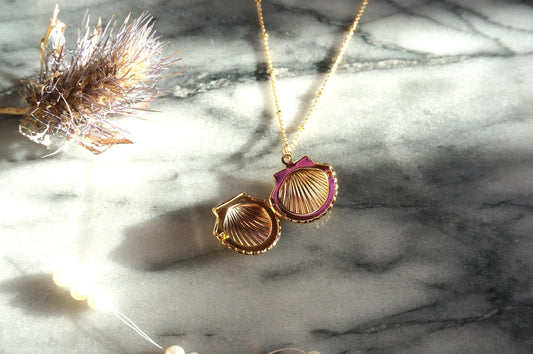 ARIEL Gold/Silver Shell Locket Necklace