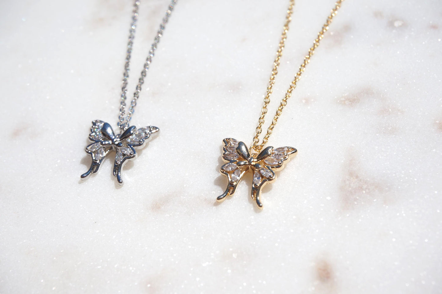 NABI Gold/Silver Dainty Butterfly Necklace