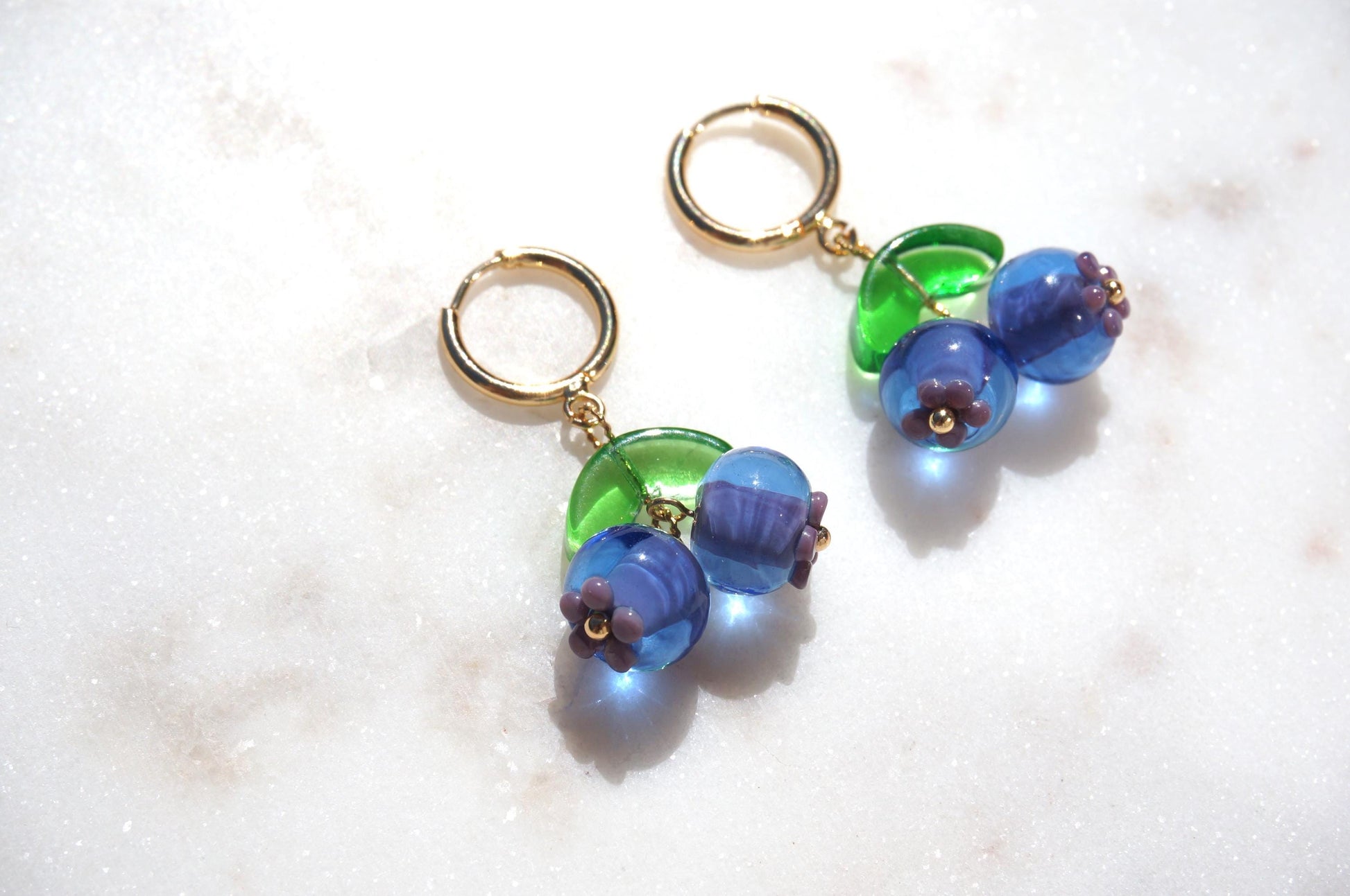 Blueberry Huggie Earrings