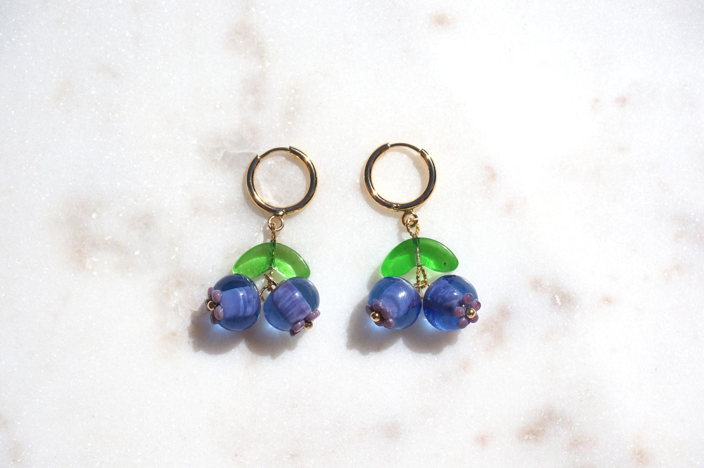 Blueberry Huggie Earrings