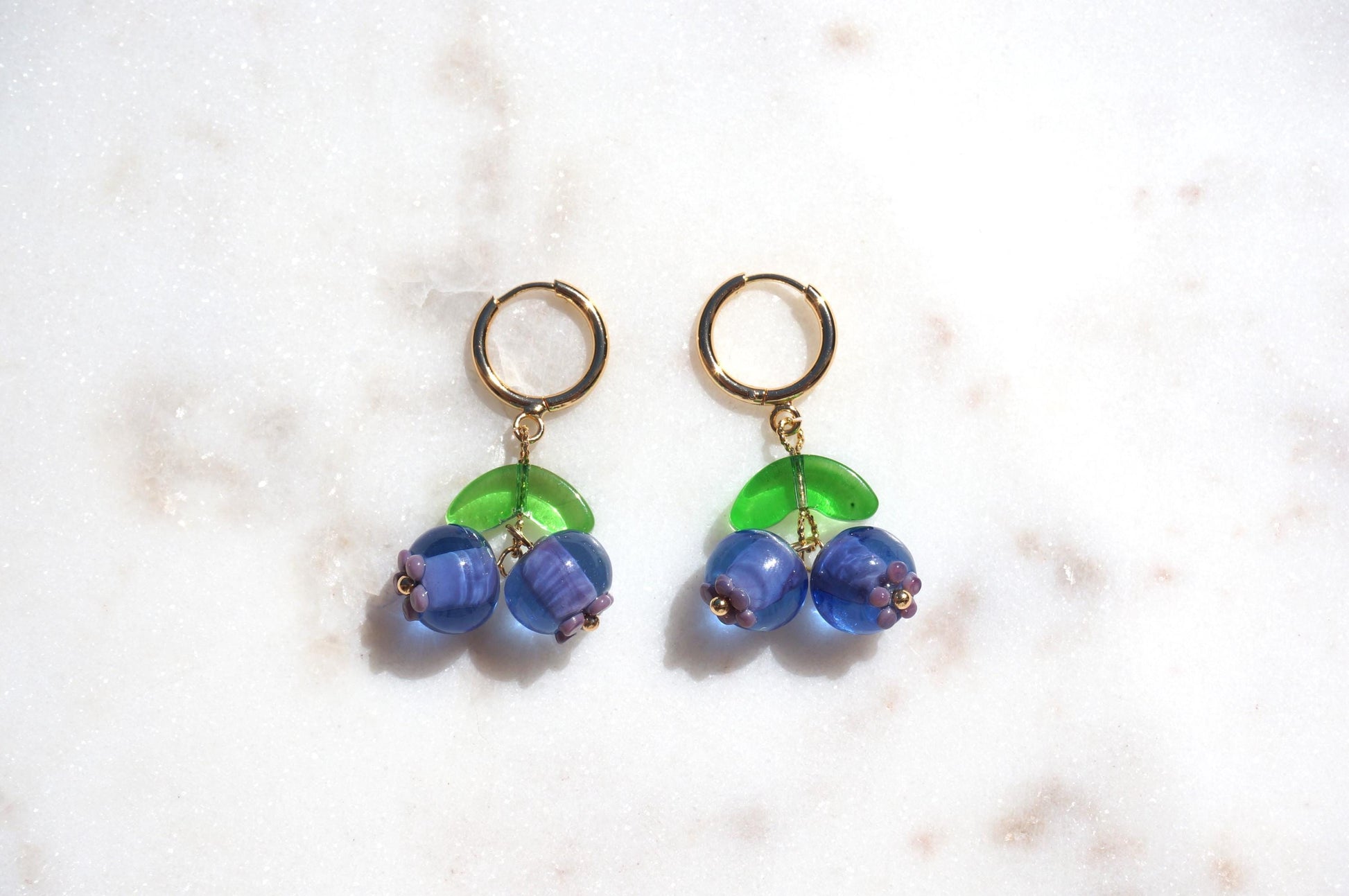 Blueberry Huggie Earrings