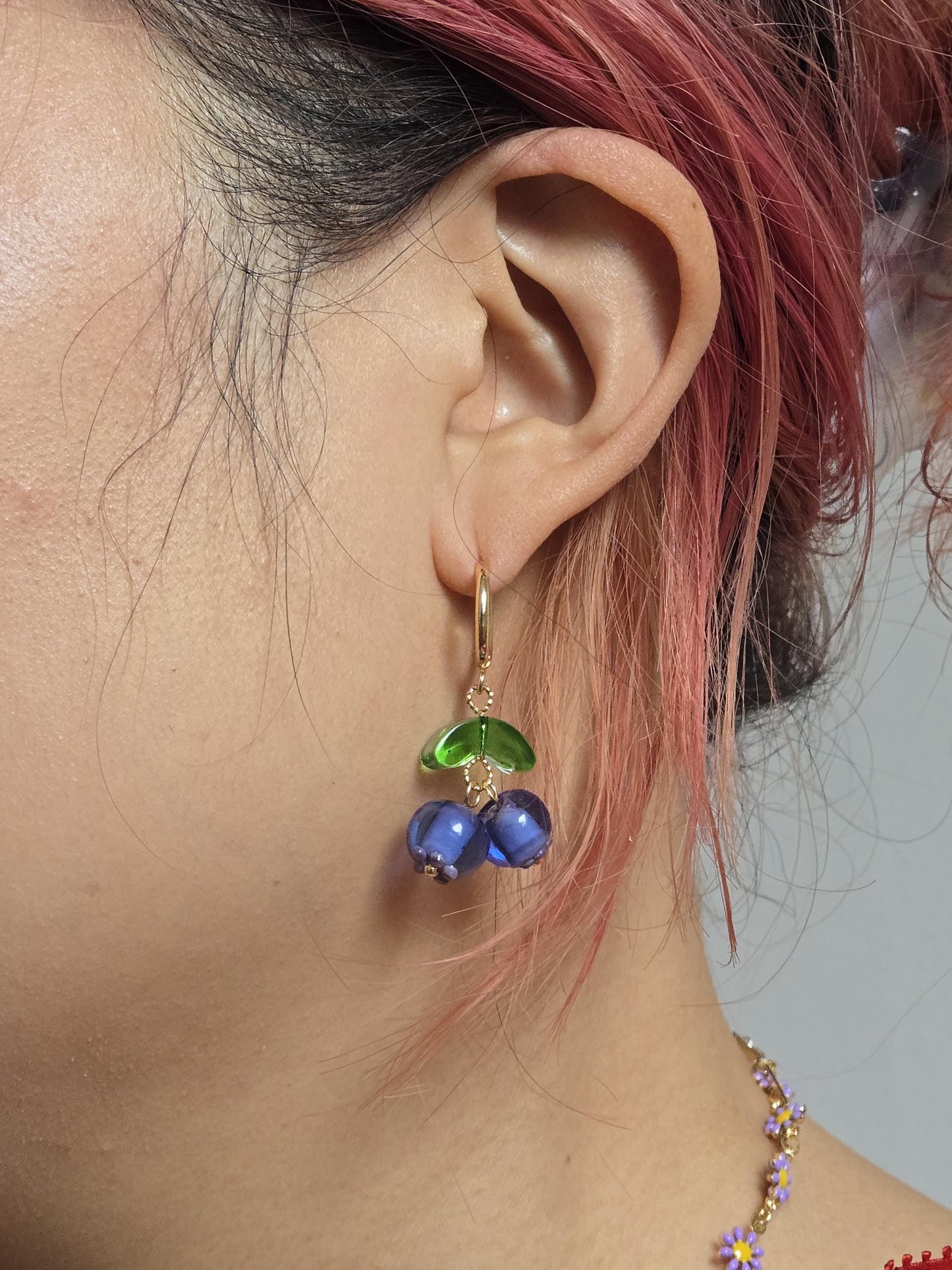 Blueberry Huggie Earrings
