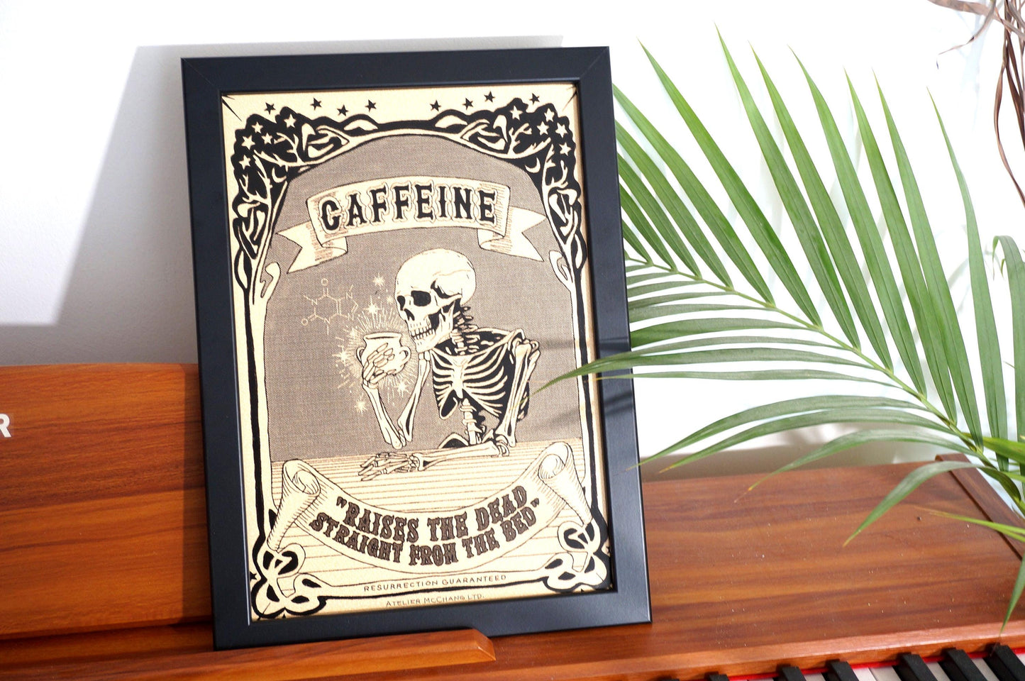Caffeine Poster / Skeleton Poster / Dark Academia Prints