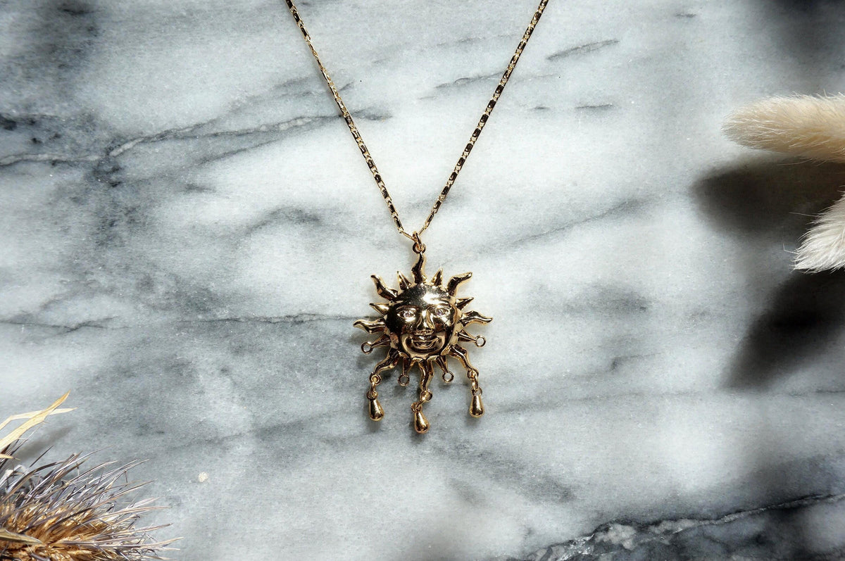SUNNIVA Gold Sun Necklace