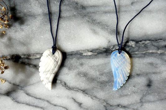 ANGEL Semi-precious Stone Wing Pendant necklace