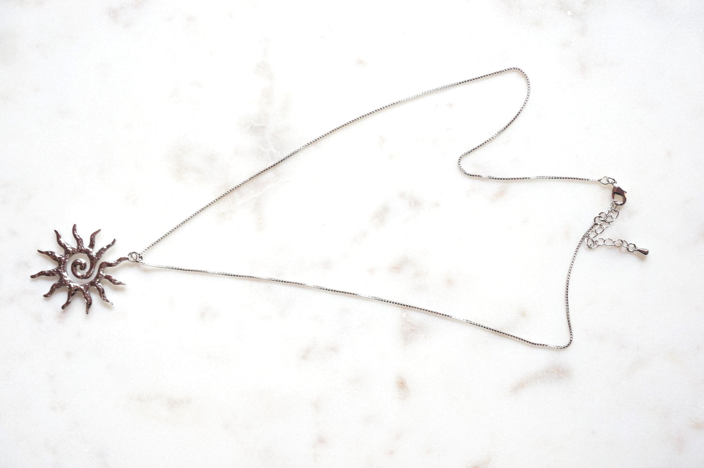 Sun Swirl Pendant Gold/Silver Chain Necklace