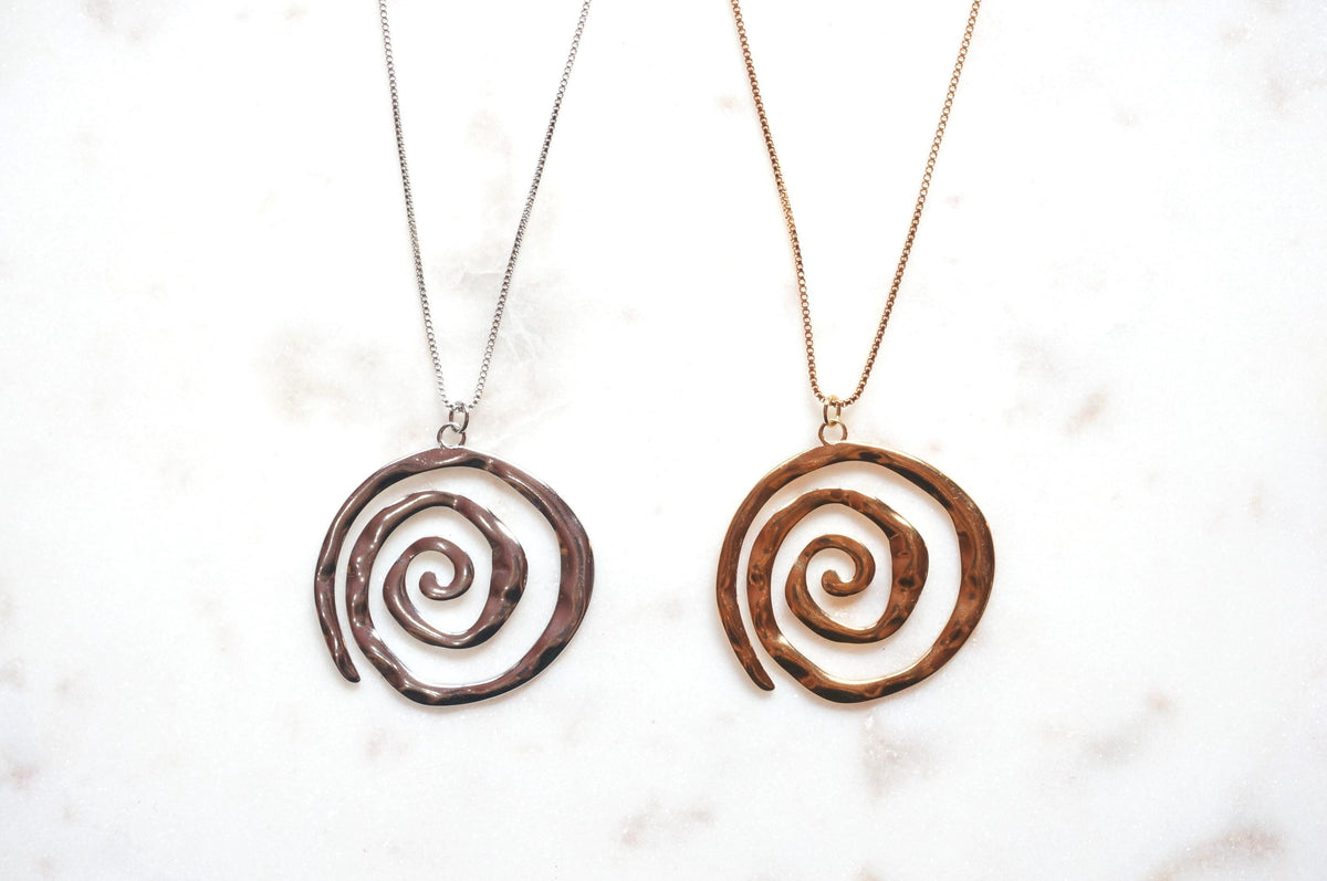 Swirl Pendant Gold/Silver Chain Necklace