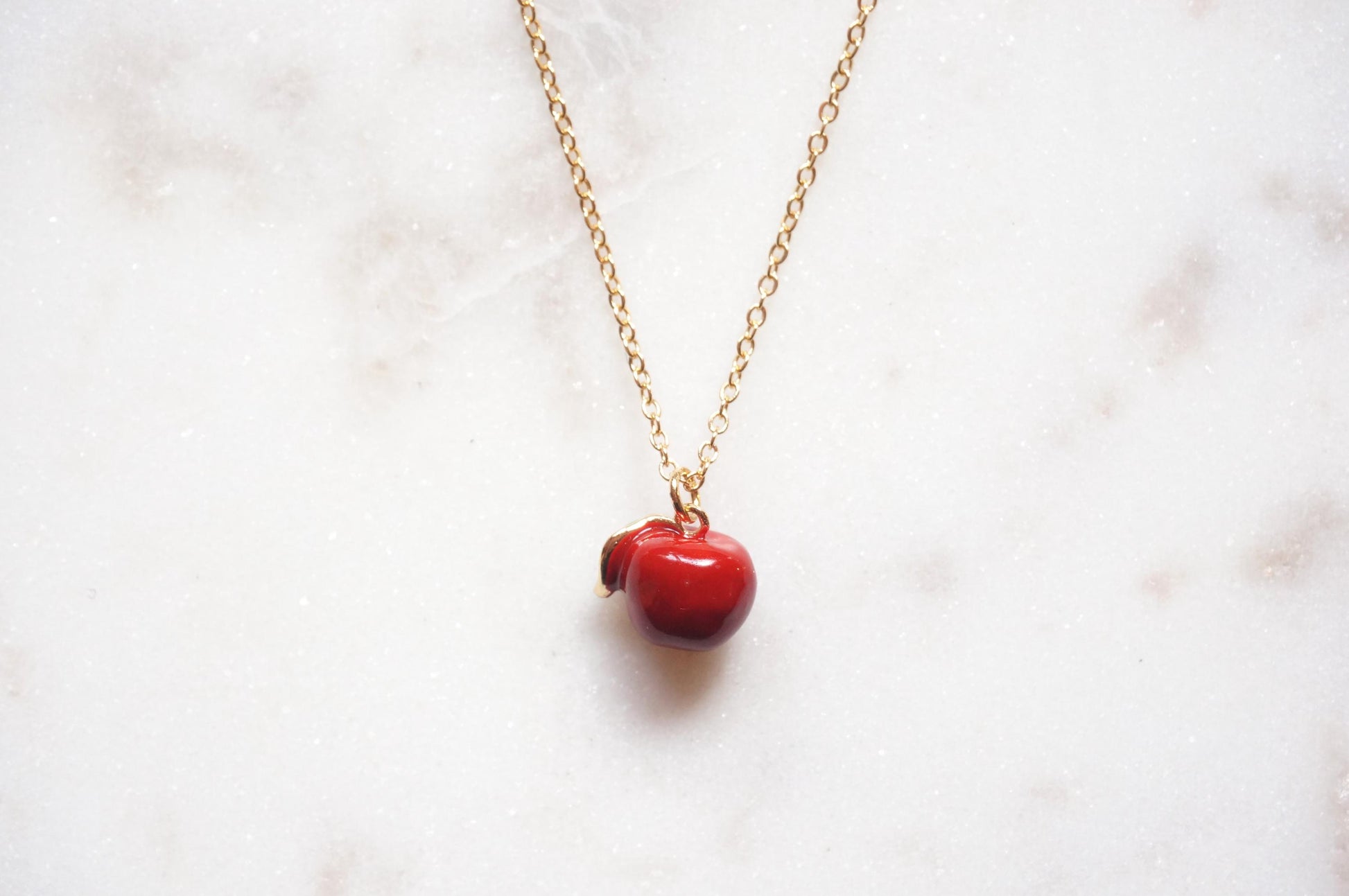 Mela Gold Plated Apple Pendant Necklace / Dainty Apple Necklace