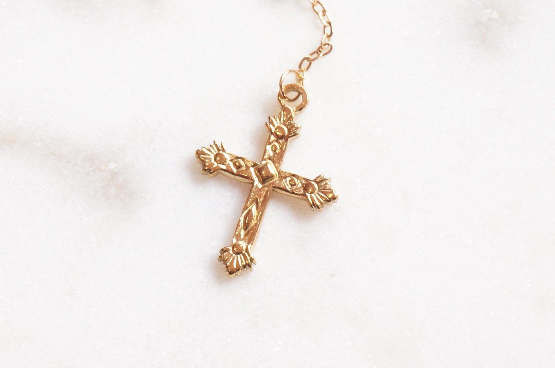 Gold Plated Rosary Style Necklace