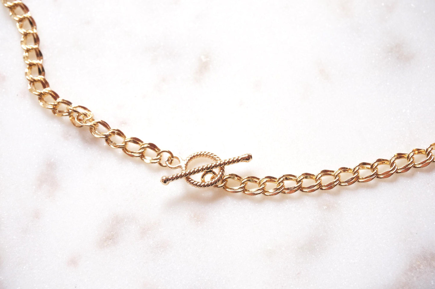 LOU 24k Gold Plated Chunky Chain Choker/Necklace