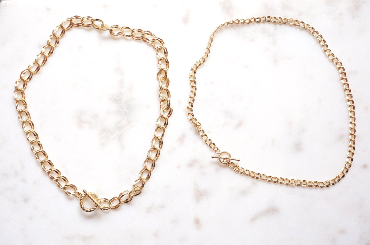 LOU 24k Gold Plated Chunky Chain Choker/Necklace