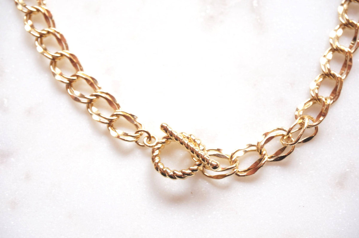 LOU 24k Gold Plated Chunky Chain Choker/Necklace