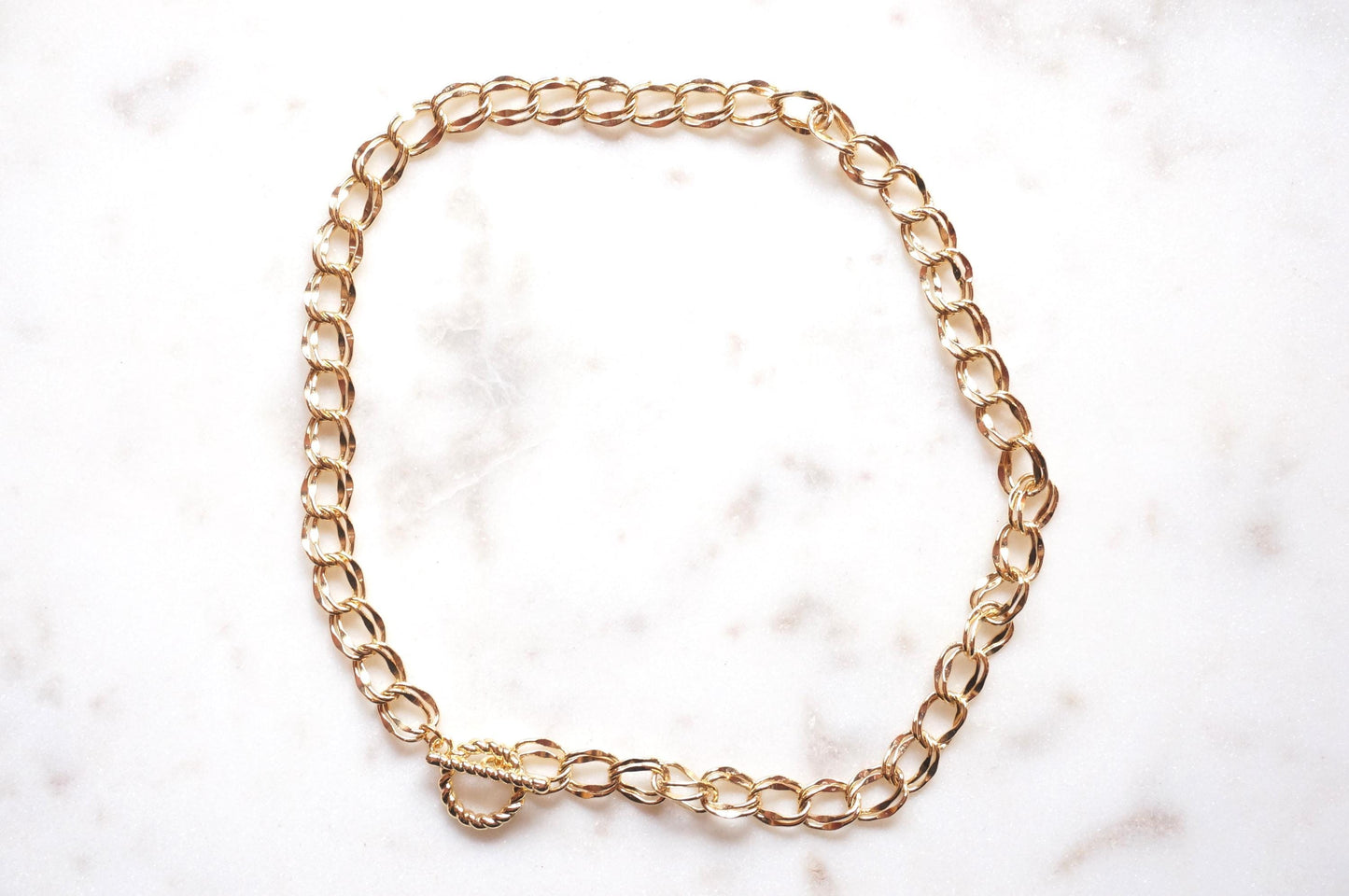 LOU 24k Gold Plated Chunky Chain Choker/Necklace