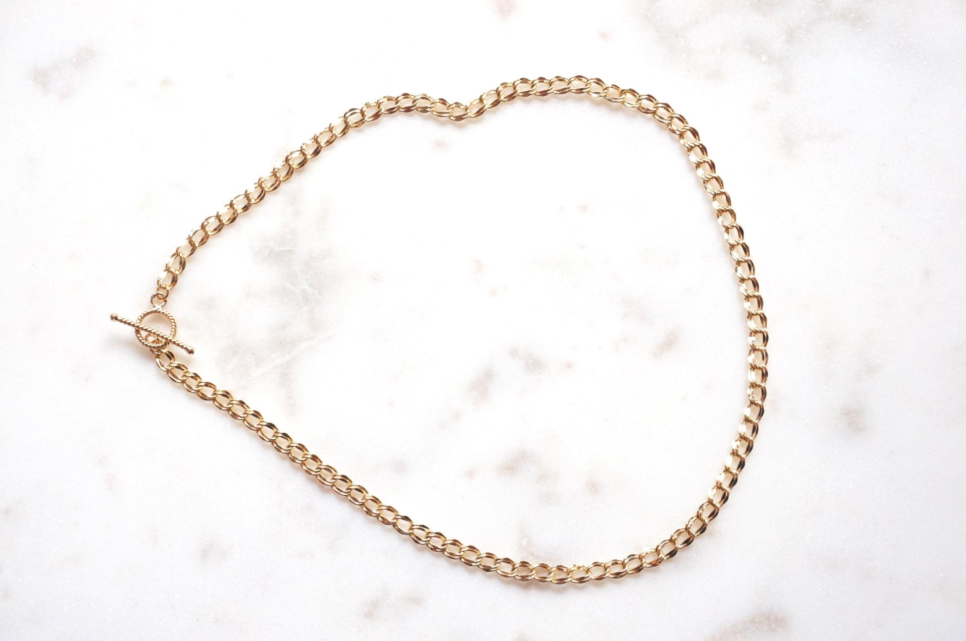 LOU 24k Gold Plated Adjustable Chunky Chain Choker/Necklace