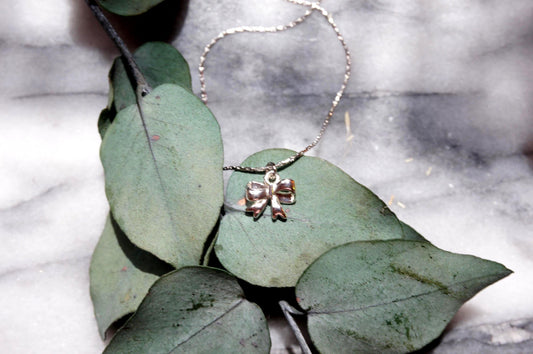 Fiocco Bow Gold/Silver Pendant Necklace