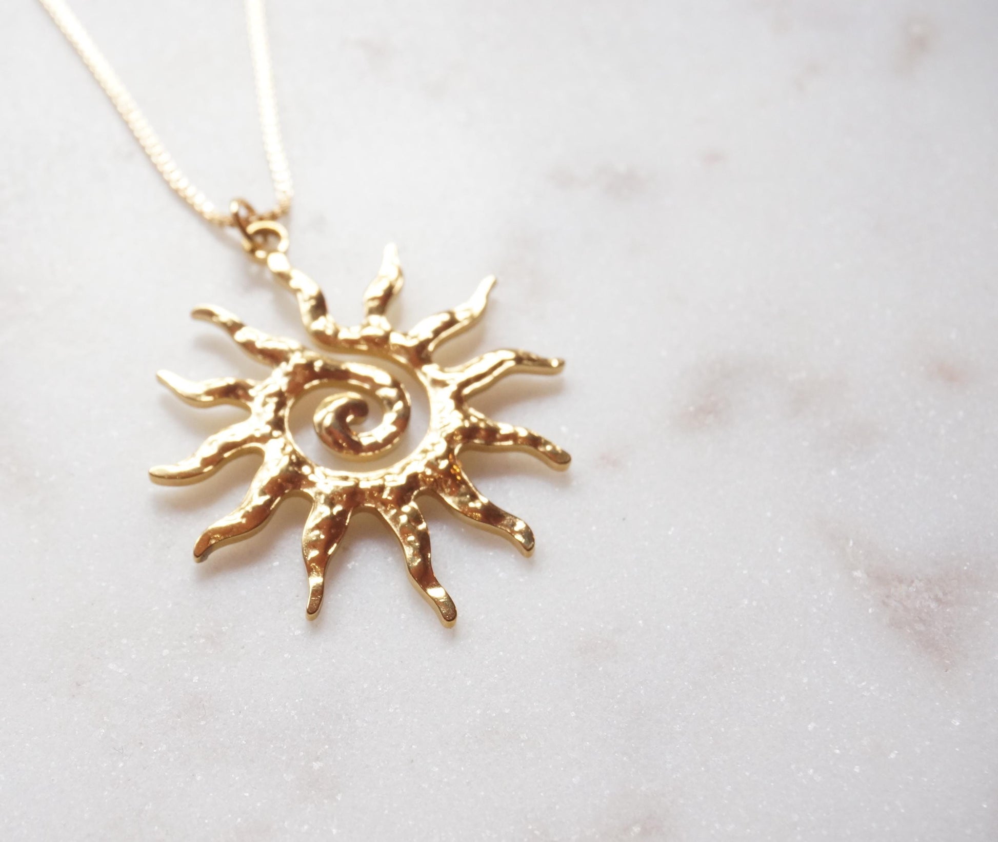 Sun Swirl Pendant Gold/Silver Chain Necklace