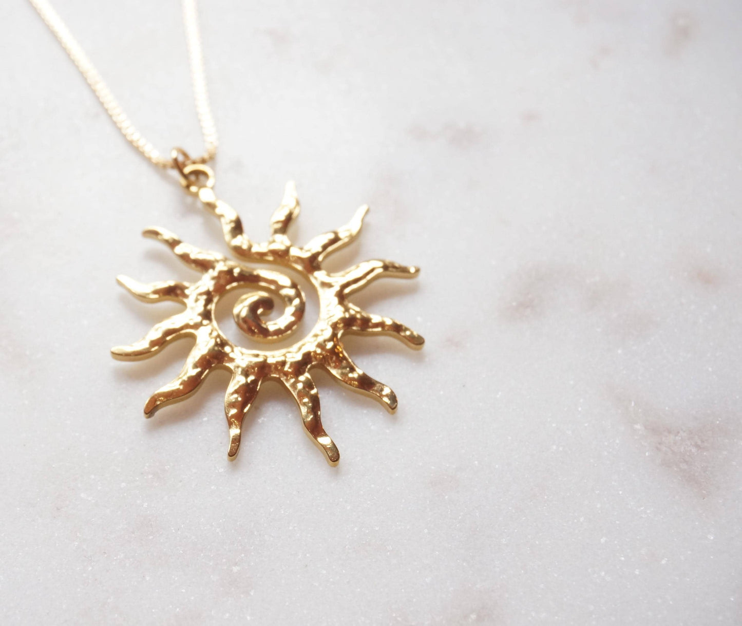 Sun Swirl Pendant Gold/Silver Chain Necklace