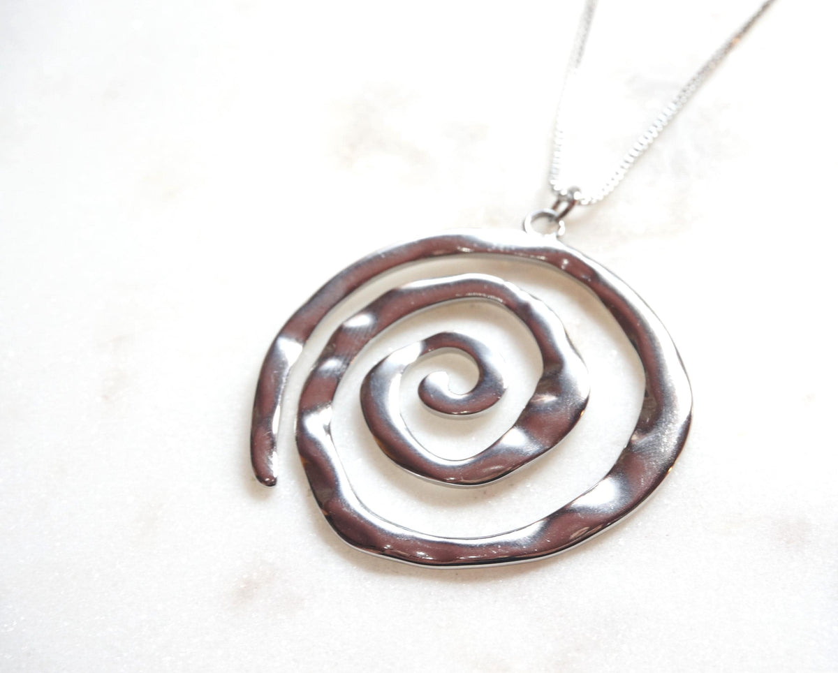 Swirl Pendant Gold/Silver Chain Necklace