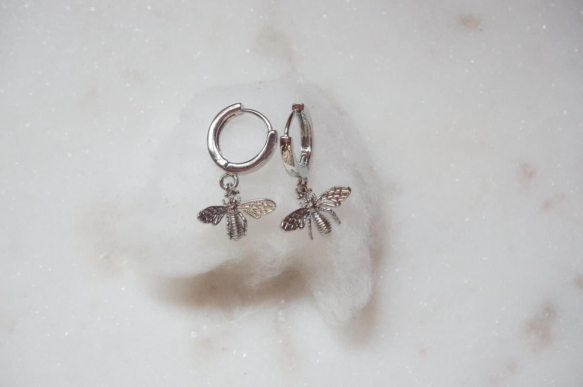 BUMBLE Gold/silver Bee/Butterfly Mix & Match Mini Hoop/Huggie Earrings