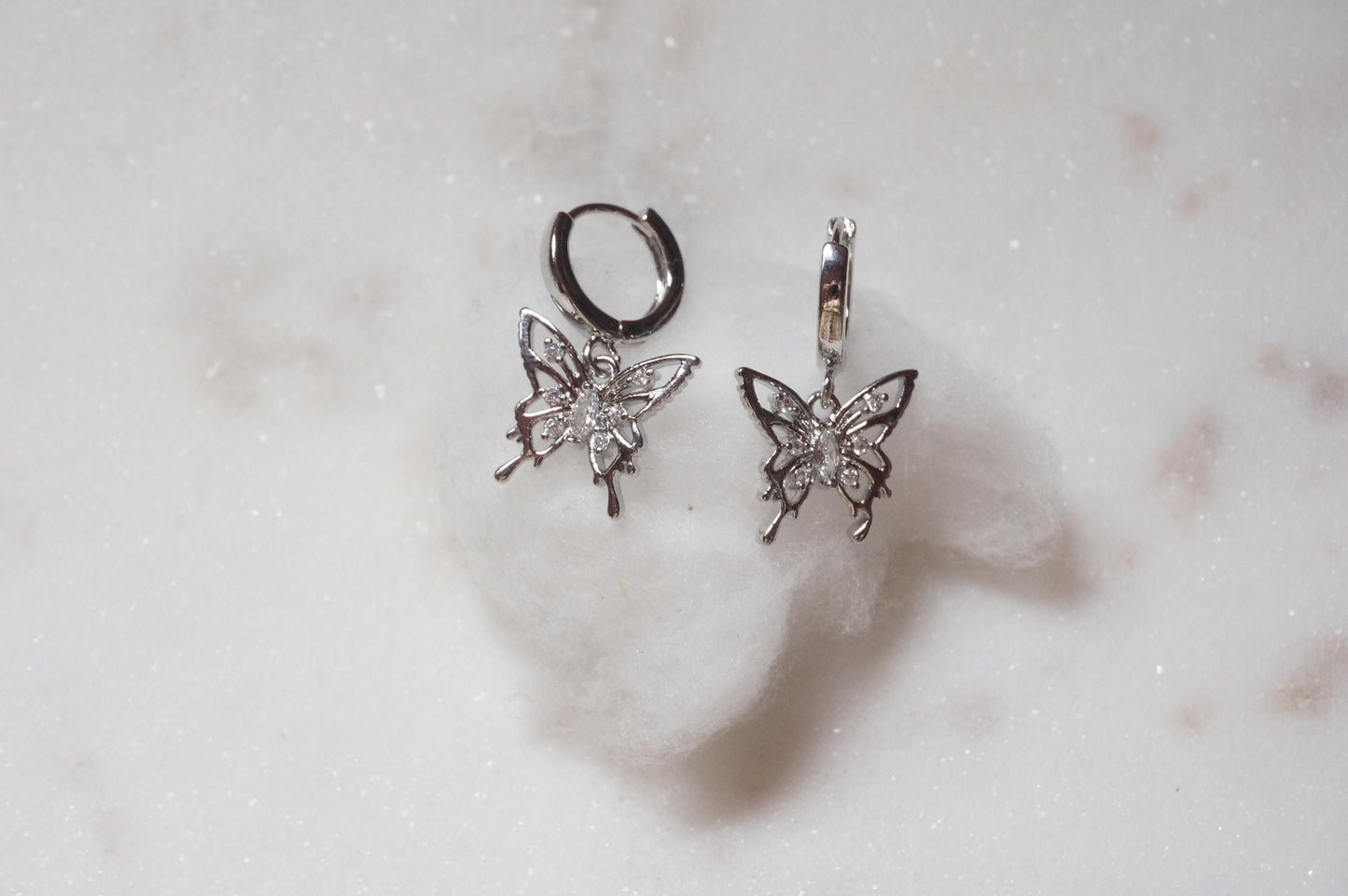 Y2K Gold/Silver Butterfly Earrings Huggies