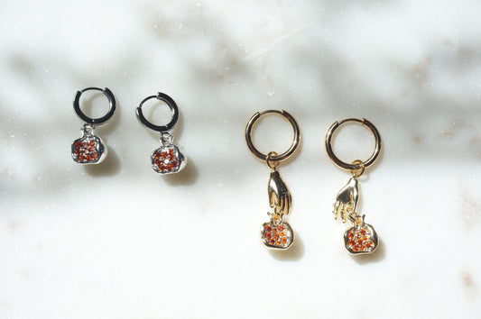 PERSEPHONE Pomegranate Gold/Silver Earrings