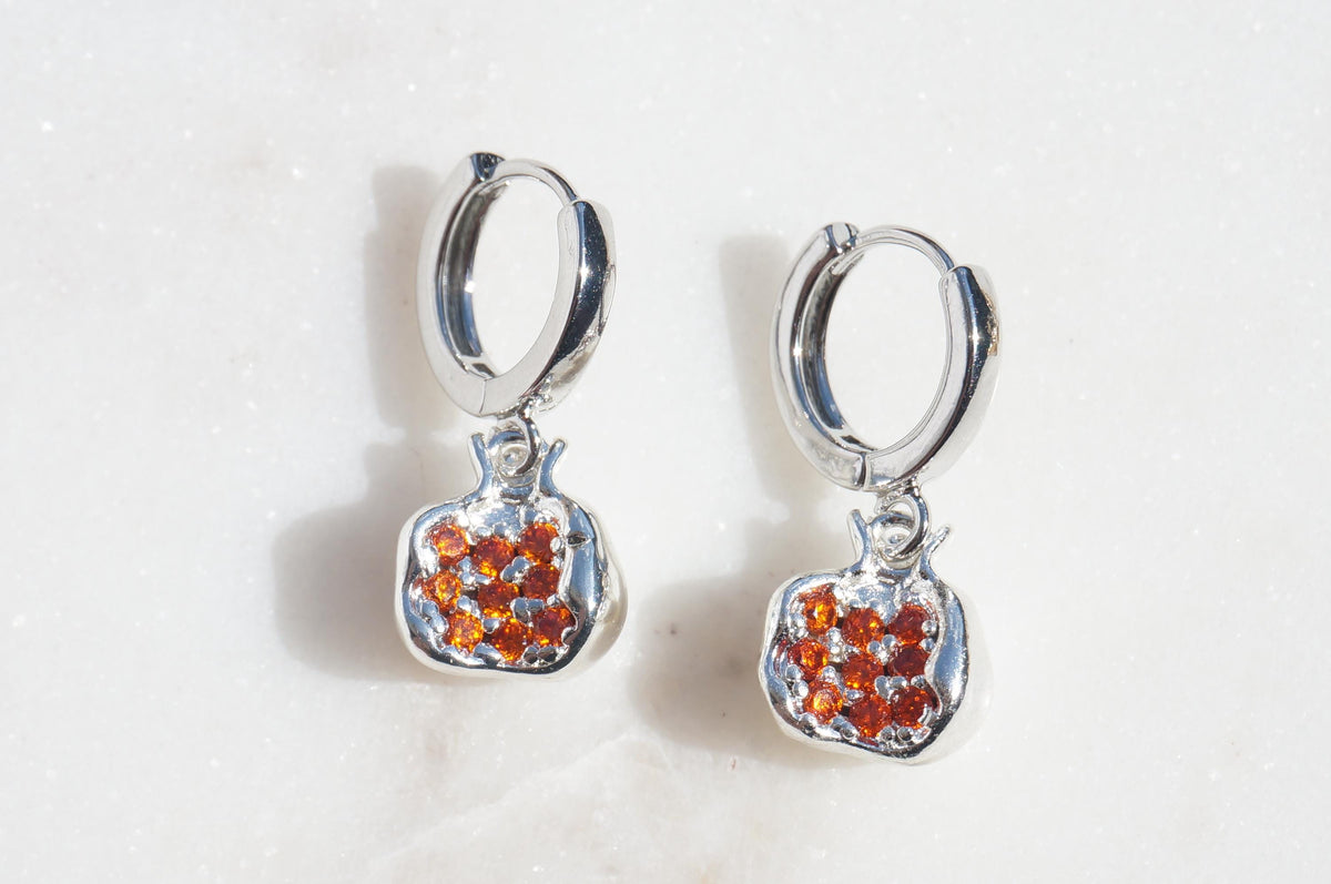 PERSEPHONE Pomegranate Gold/Silver Earrings