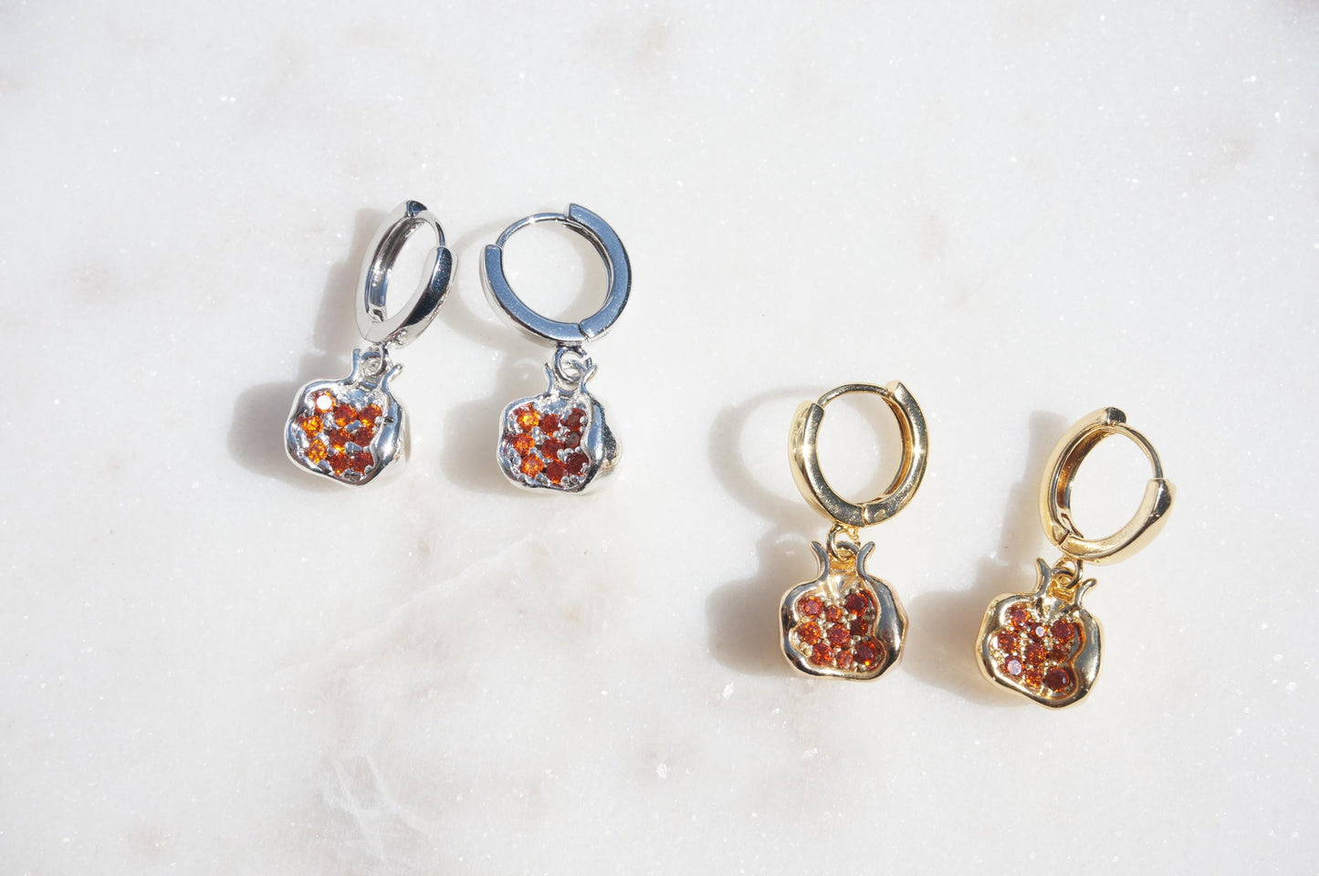 PERSEPHONE Pomegranate Gold/Silver Earrings