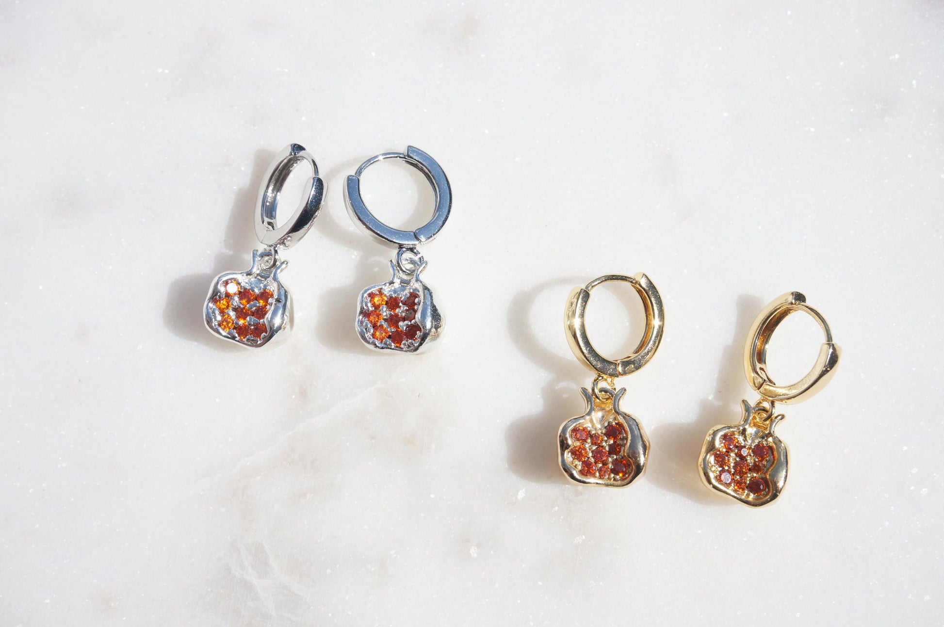 PERSEPHONE Pomegranate Gold/Silver Earrings