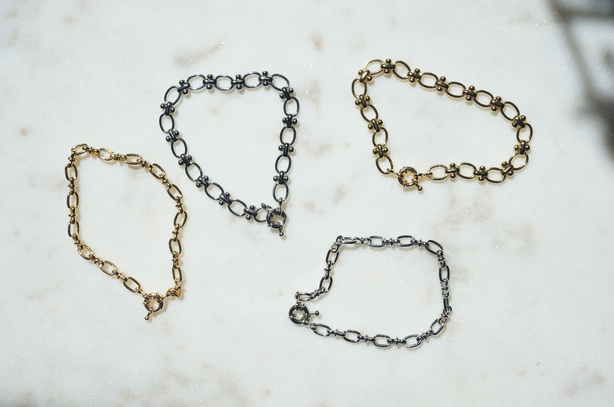 Gold Plated Waterproof Chunky Chain Clasp Bracelet