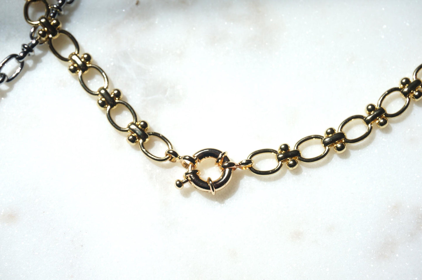 Gold Plated Waterproof Chunky Chain Clasp Necklaces