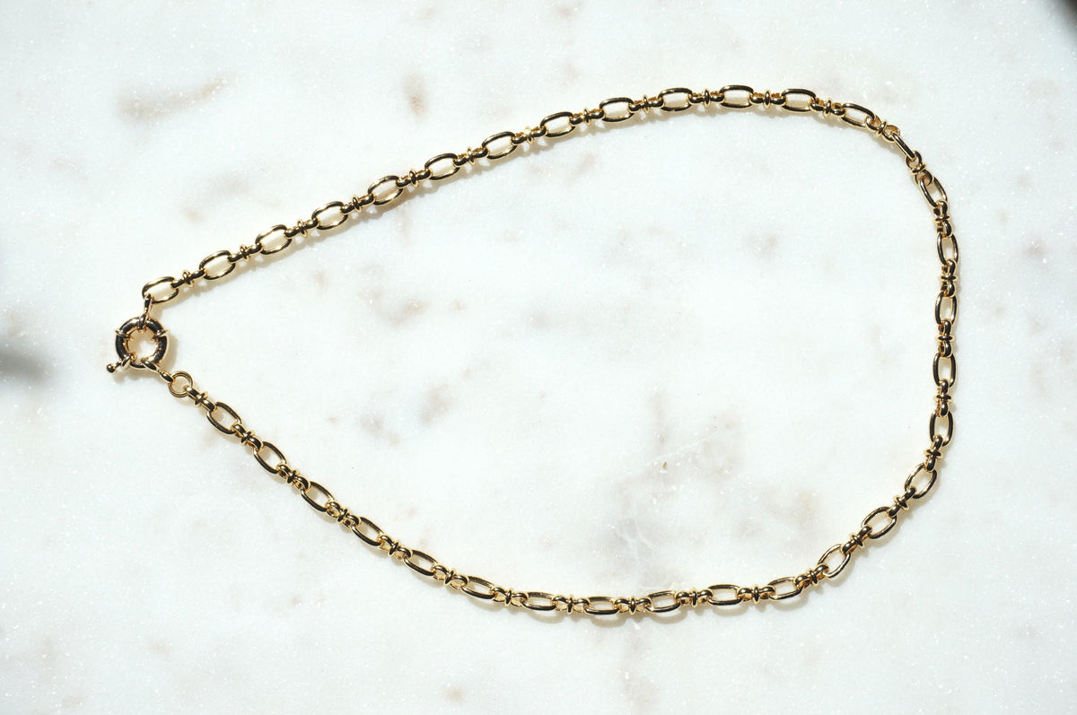 Gold Plated Waterproof Chunky Chain Clasp Necklaces