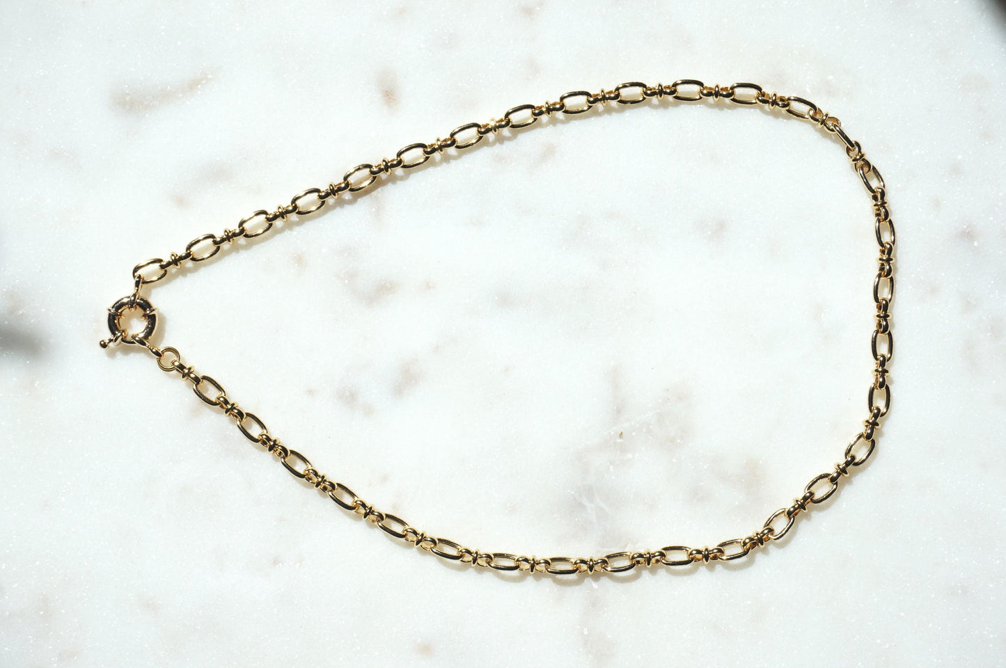 Gold Plated Waterproof Chunky Chain Clasp Necklaces