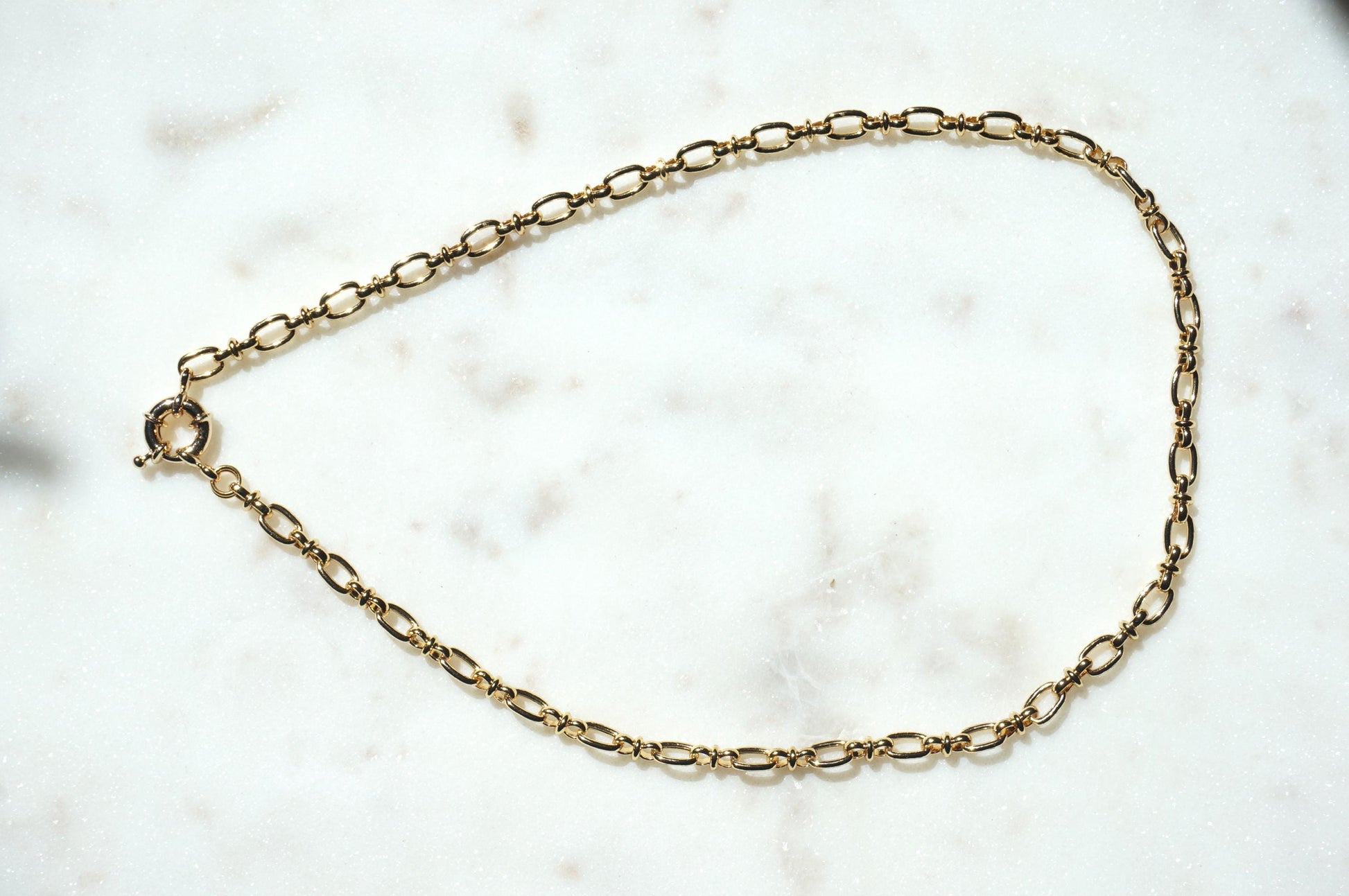 Gold Plated Waterproof Chunky Chain Clasp Necklaces