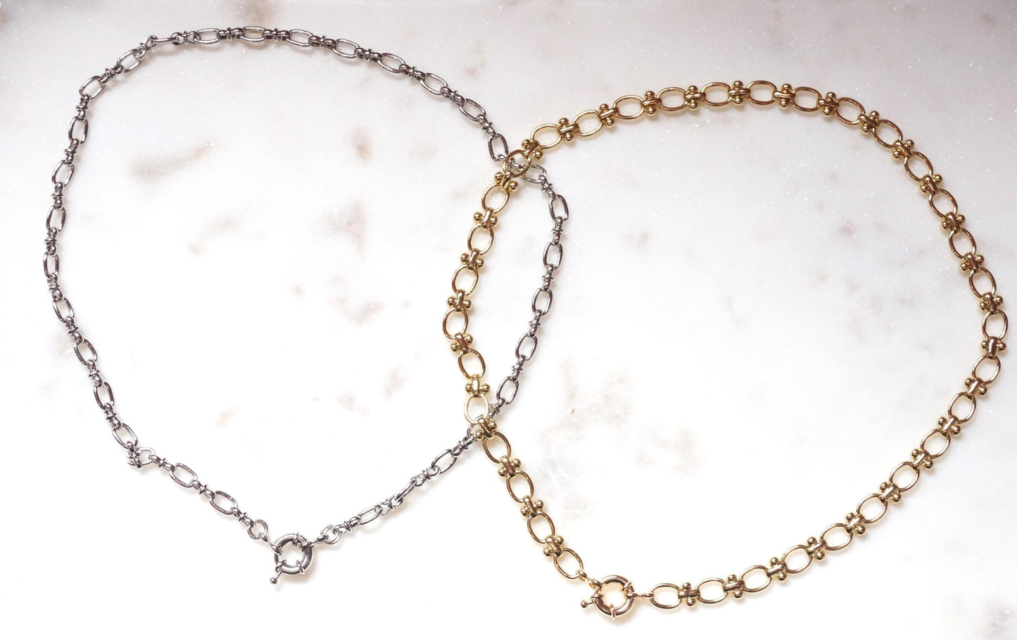 Gold Plated Waterproof Chunky Chain Clasp Necklaces