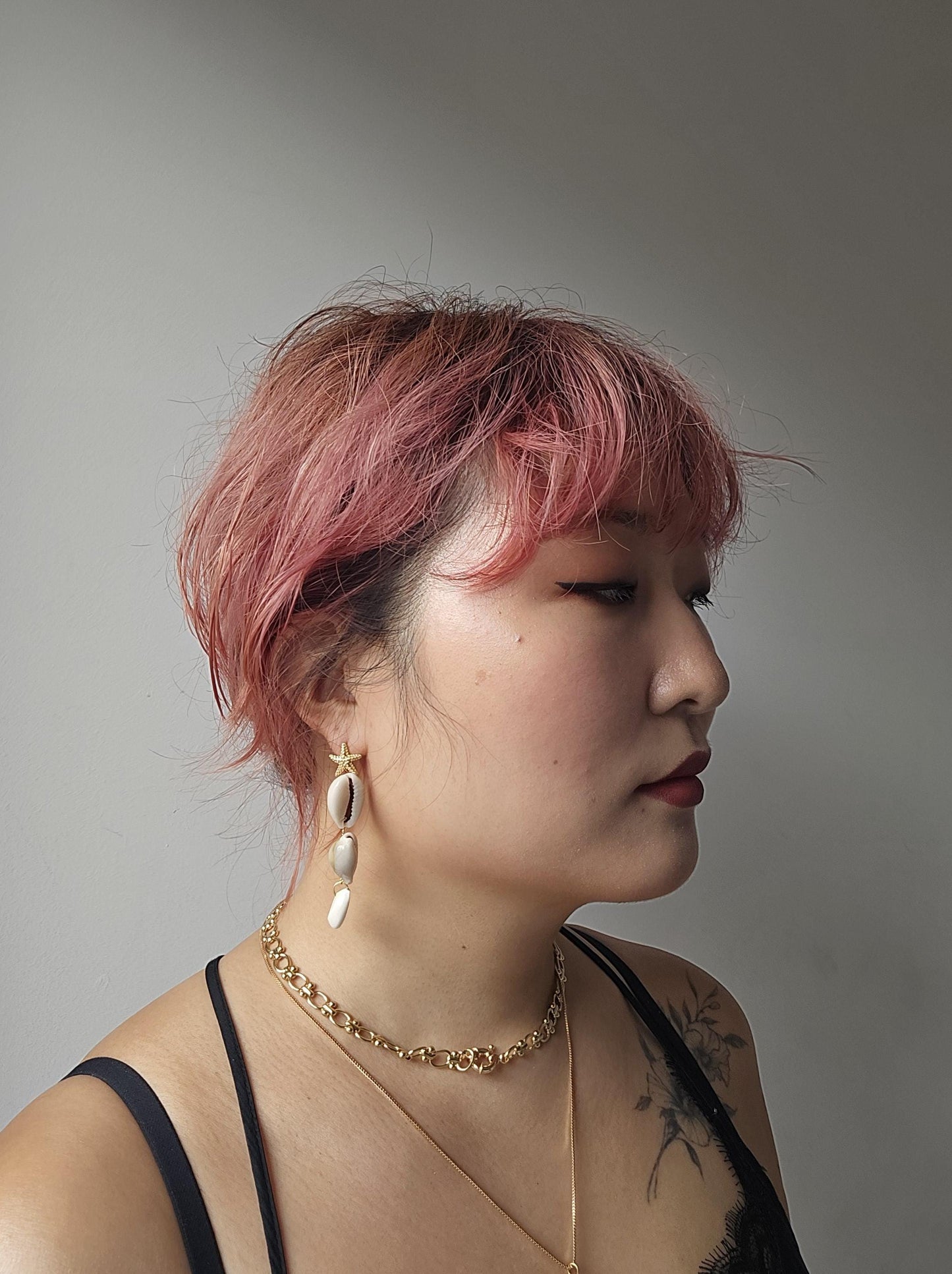 Natural Cowrie Shell Drop Earrings
