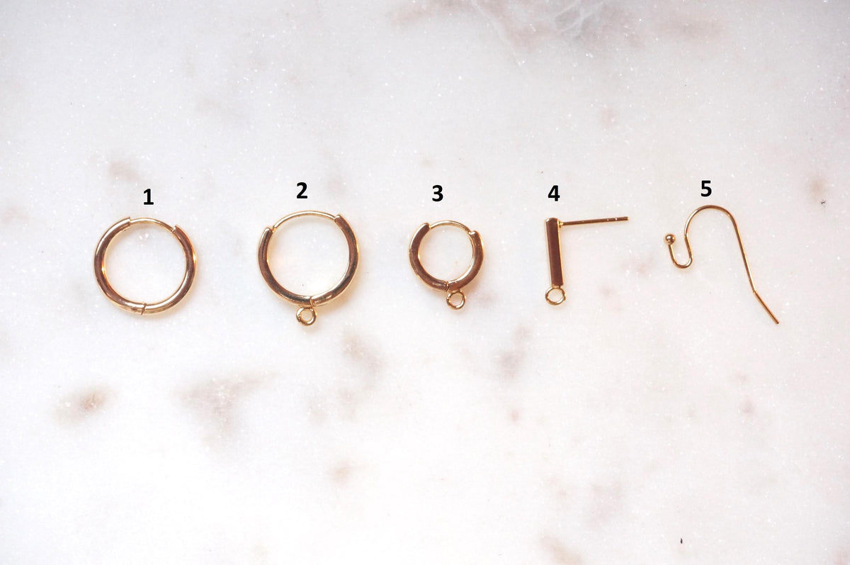 Build Your Own Gold DIY Charm Earrings / Hoops / Hooks / Studs