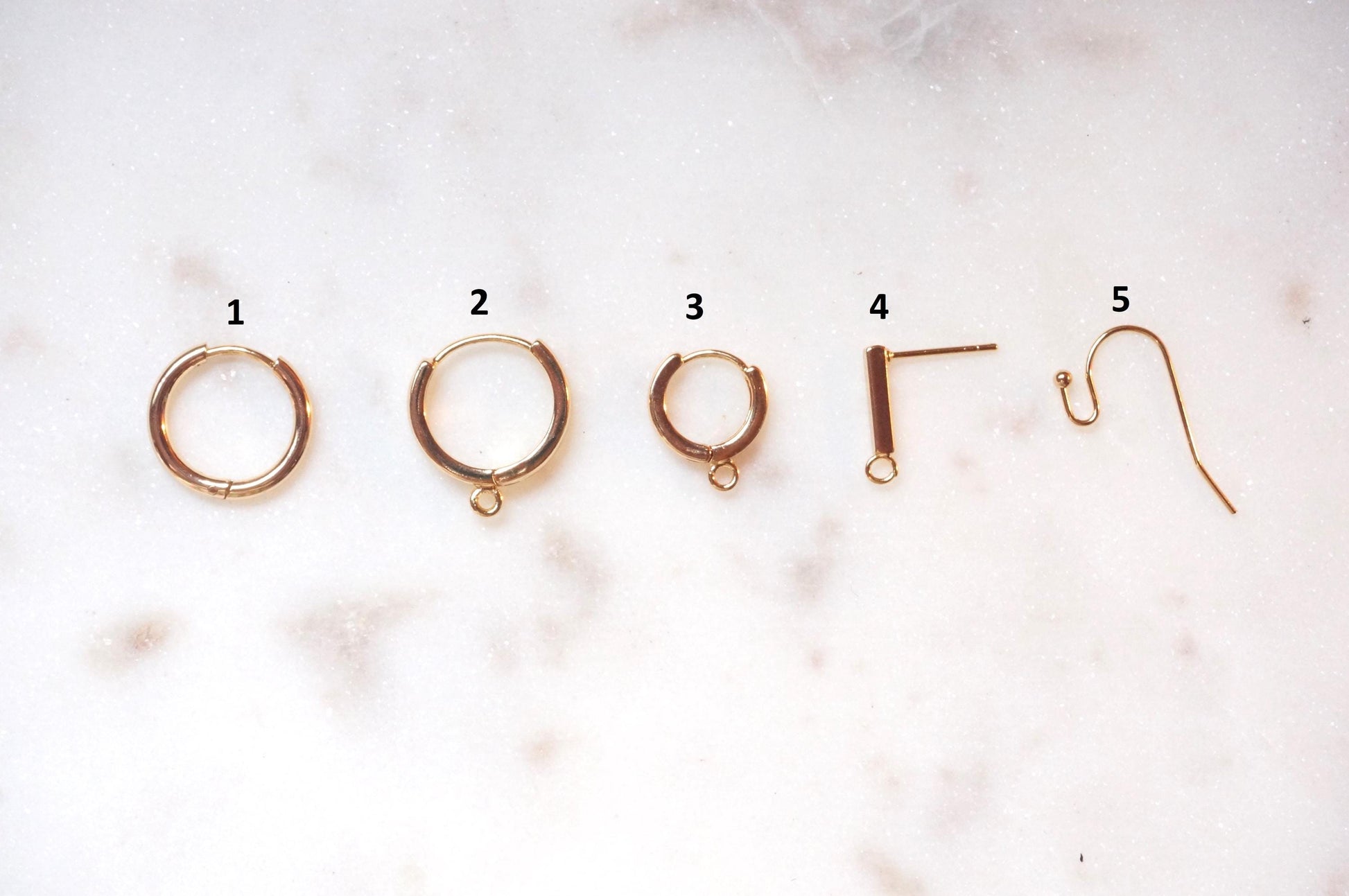 Build Your Own Gold DIY Charm Earrings / Hoops / Hooks / Studs