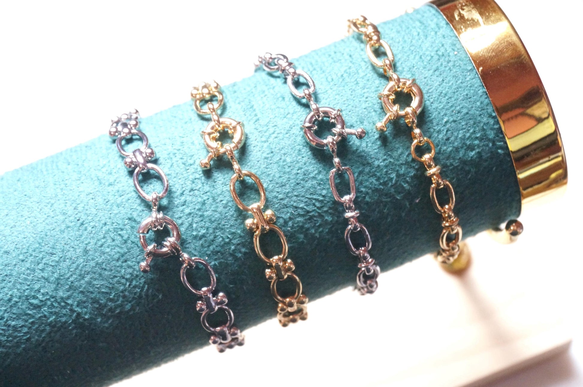 Gold Plated Waterproof Chunky Chain Clasp Bracelet