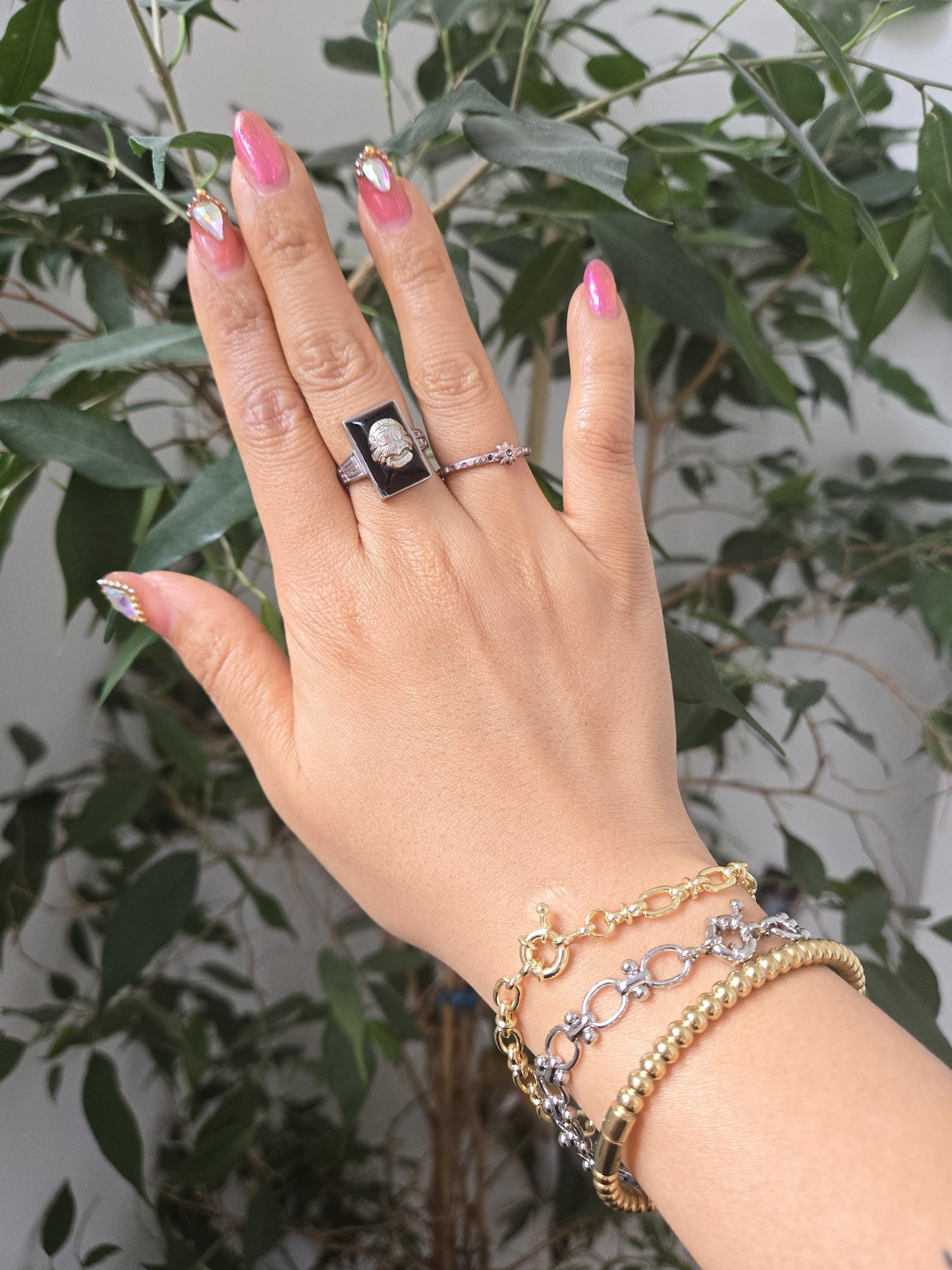 Gold Plated Waterproof Chunky Chain Clasp Bracelet