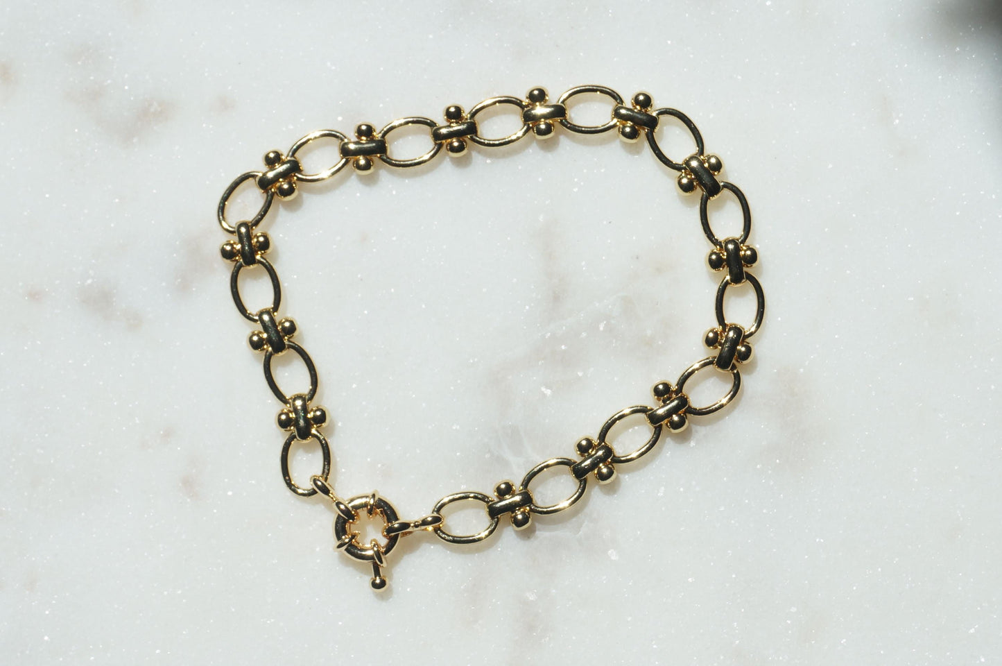 Gold Plated Waterproof Chunky Chain Clasp Bracelet