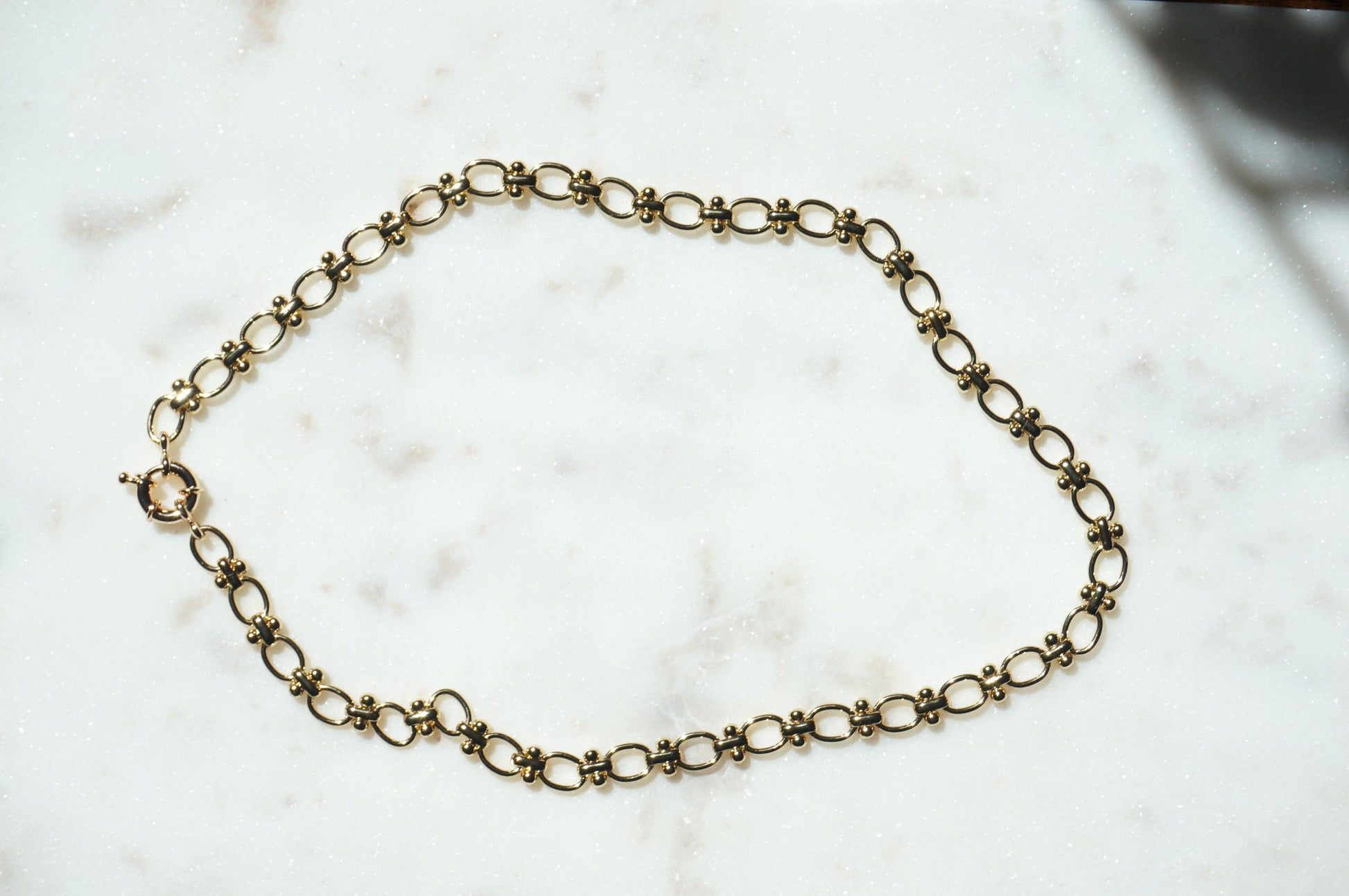 Gold Plated Waterproof Chunky Chain Clasp Necklaces
