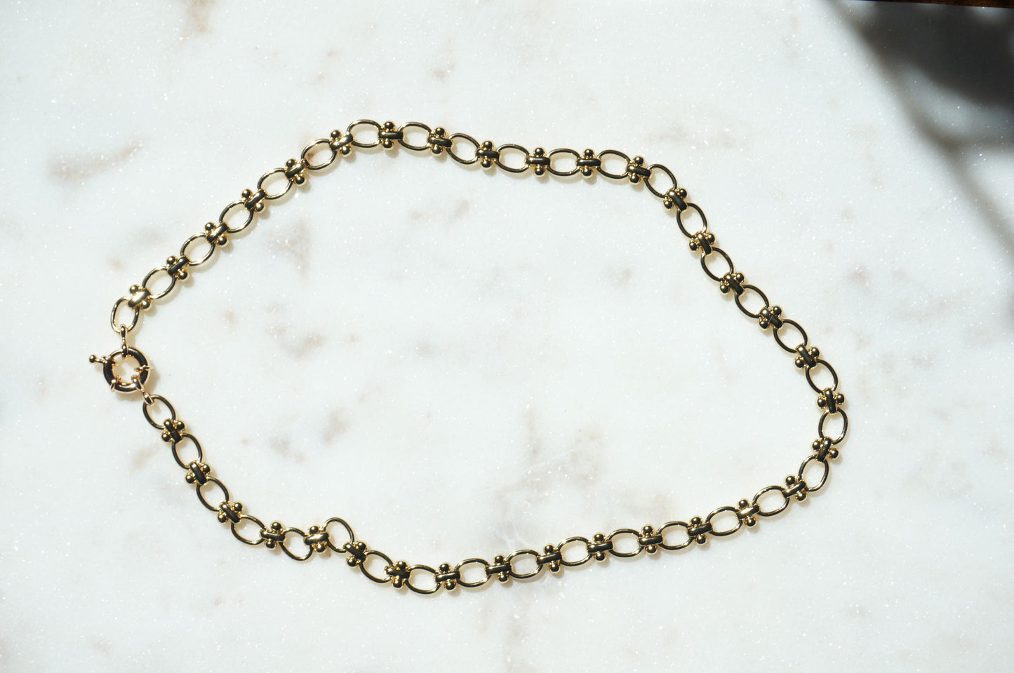 Gold Plated Waterproof Chunky Chain Clasp Necklaces